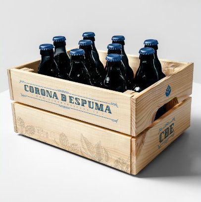 Corona Ð Espuma | Branding · Caja de madera