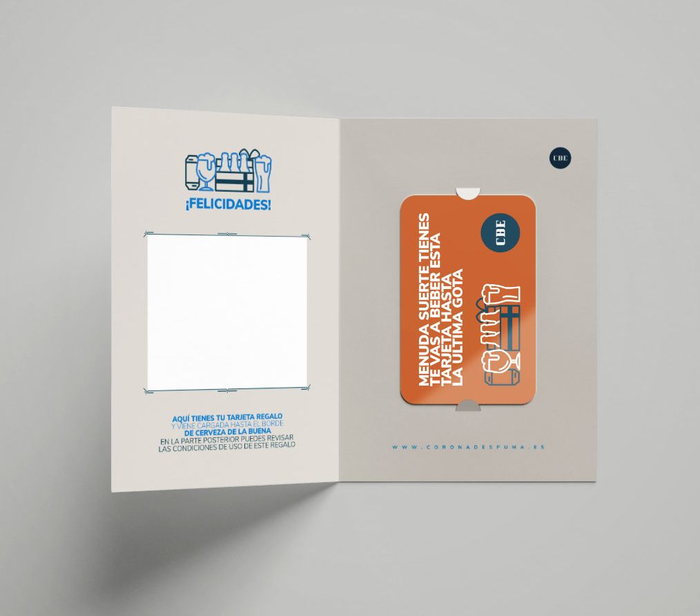 Corona Ð Espuma | Branding · Tarjeta regalo