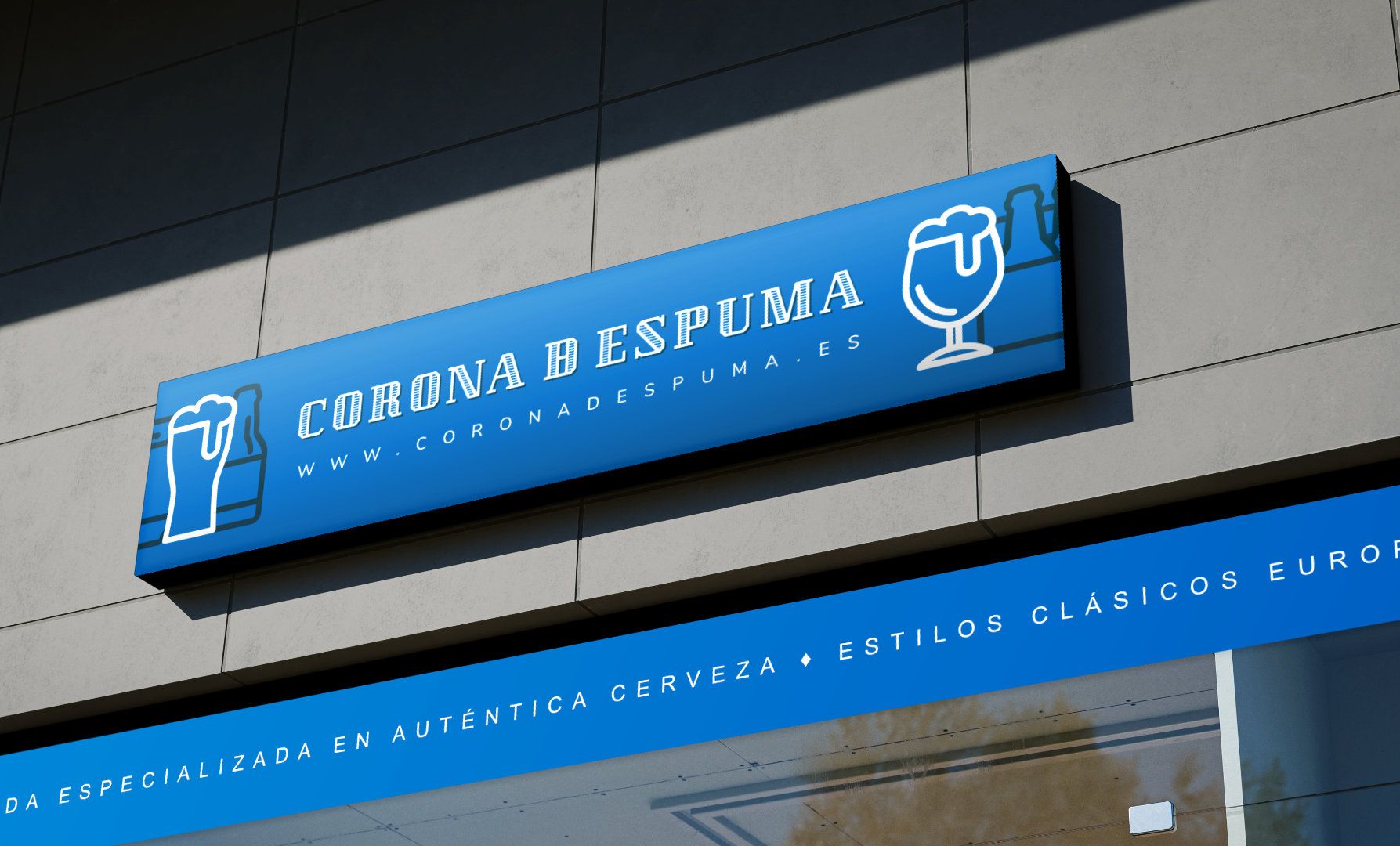 Corona Ð Espuma | Branding · Rotulo fachada
