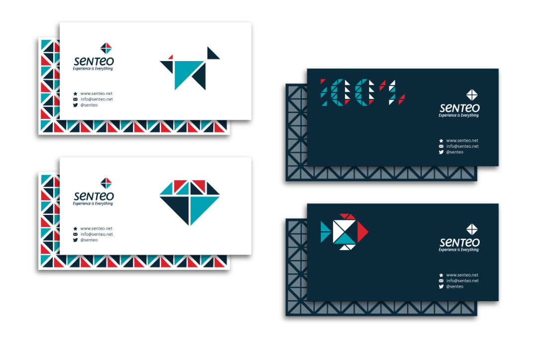 Senteo Co. | Rebranding · Tarjetones